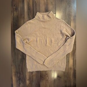 Beige Cable Knit Short Sleeve Sweater S | Granola Aesthetic Fall Layering